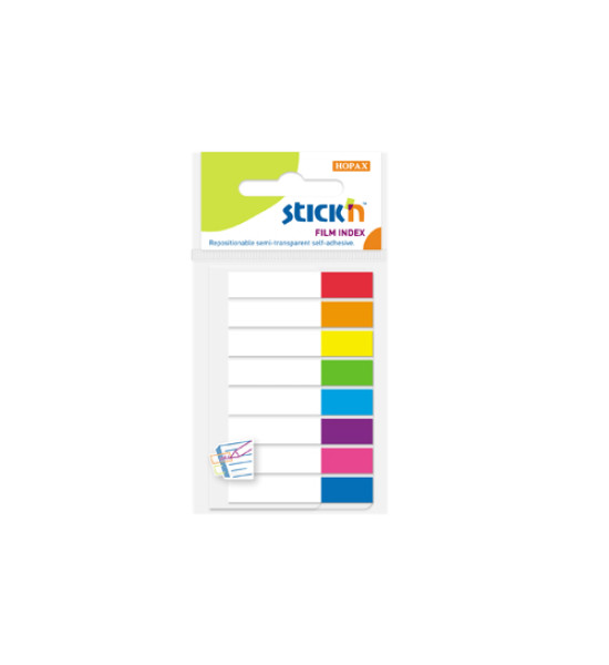Film Index, (45 mm x 8 mm), 20 Tiras x Color, 8 Colores x Blister