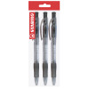 Bolígrafo Retractil, Liner 308 Grip, Punta Media 0.45 mm, Negro, Pack x 3 Unds.