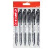 Bolígrafo Retractil, Liner 308 Grip, Punta Media 0.45 mm, Negro, Pack x 6 Unds.