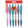 Bolígrafo Retractil, Marathon 318, Punta Media 0.45 mm, Pack x 6 Unds., 6 Colores Surtidos