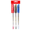 Bolígrafo, Bille 508, Punta Media 0.45 mm, Pack x 3 Unds. Azul, Negro, Rojo