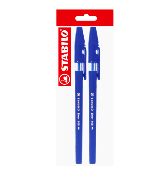 Bolígrafo, Liner 808, Punta Media 0.45 mm, cuerpo opaco, Pack x 2 Unds. Azul