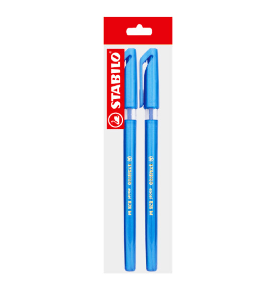 Bolígrafo, Excel 828, Punta Media 0.45 mm, cuerpo opaco, Azul, Pack x 2 Unds.