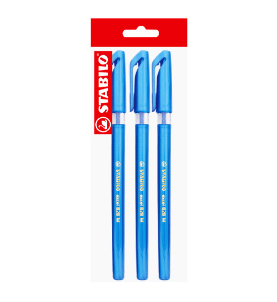 Bolígrafo, Excel 828, Punta Media 0.45 mm, cuerpo opaco, Azul, Pack x 3 Unds.