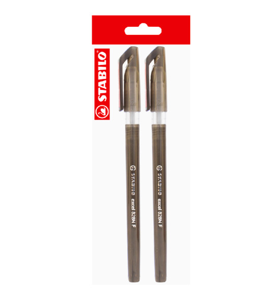 Bolígrafo, Excel 828NF, Punta Aguja 0.38 mm, cuerpo opaco, Negro, Pack x 2 Unds.