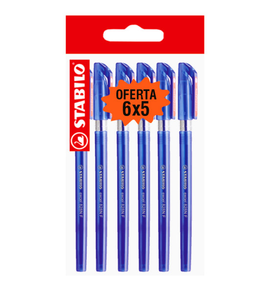 Bolígrafo, Excel 828NF, Punta Aguja 0.38 mm, cuerpo opaco, Azul, Pack x 6 Unds.