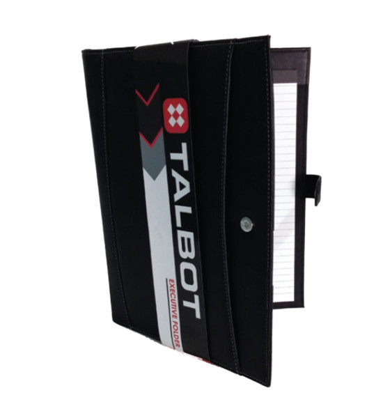 Carpeta Ejecutiva,  Estilo Cuero. Tam. 11" Alto x 8.5" Ancho. Con Lengüeta de Cierre Magnético. Negro, Unidad