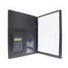 Carpeta Ejecutiva,  Estilo Cuero. Tam. 11" Alto x 8.5" Ancho. Con Calculadora. Negro, Unidad