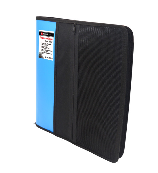 Carpeta con Zipper, 3 Argollas, O-Ring, 1 1/2", Tam. Carta/A4. Unidad