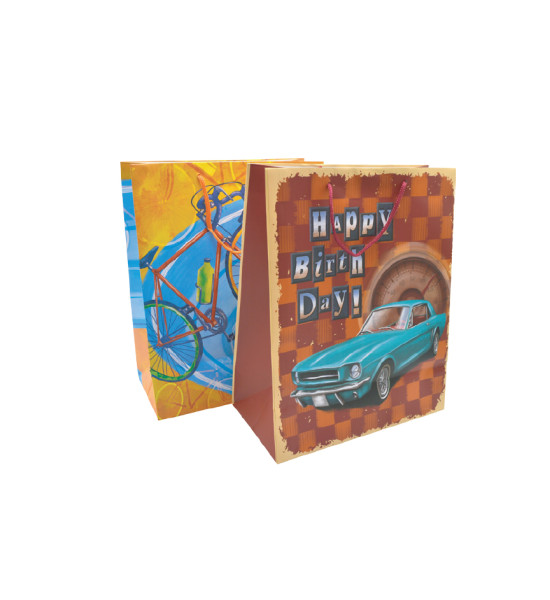 Bolsas de Regalo de Papel, Tam. Large,  26.2 cm x 32.6 cm, Genérico Hombre, 1 Und.