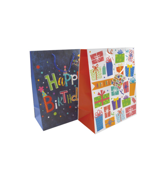 Bolsas de Regalo de Papel, Tam. Large, 26.2 cm x 32.6 cm, Cumpleaños, 1 Und.
