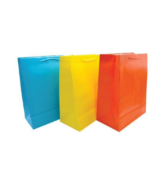 Bolsas de Regalo de Papel, Tam. Large, 26.2 cm x 32.6 cm, Colores Lisos, 1 Und.