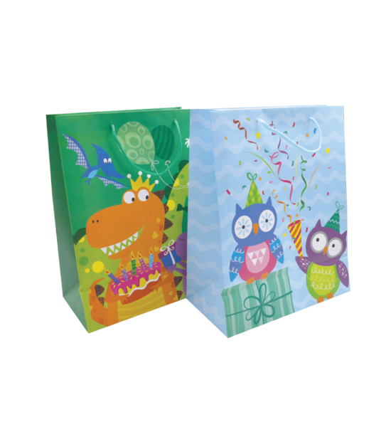 Bolsas de Regalo de Papel, Tam. Large, 26.2 cm x 32.6 cm, Cumpleaños niños, 1 Und.
