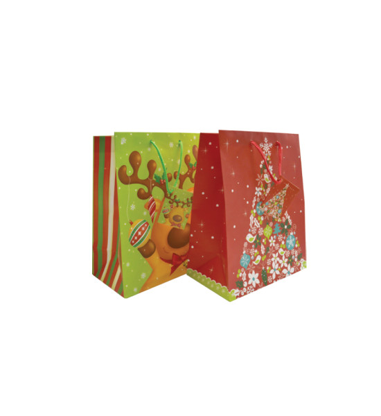 Bolsas de Regalo de Papel, Tam. Medium, 18 cm x 22.5 cm, Navidad, 1 Und.