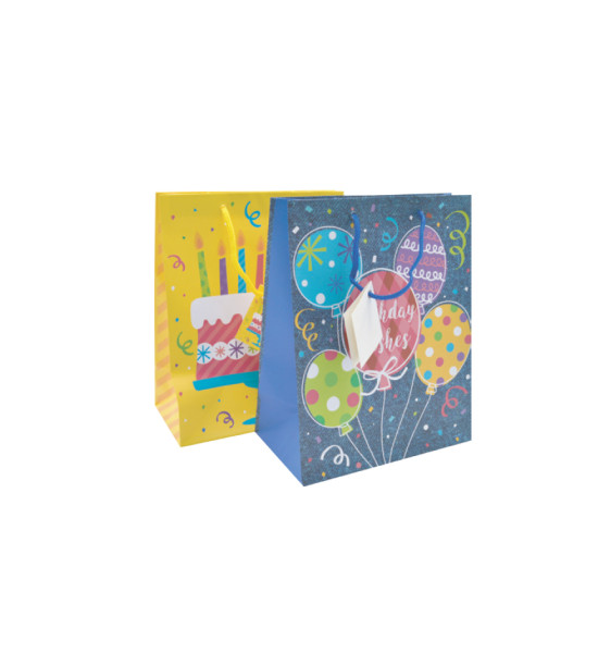 Bolsas de Regalo de Papel, Tam. Medium, 18 cm x 22.5 cm, Cumpleaños, 1 Und.