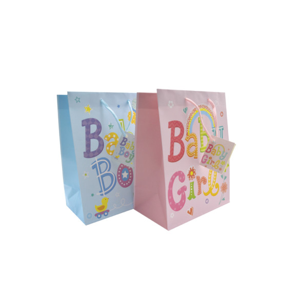 Bolsas de Regalo de Papel, Tam. Medium, 18 cm x 22.5 cm, Baby Shower, 1 Und.