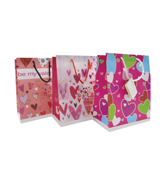 Bolsas de Regalo de Papel, Tam. Medium,  18 cm x 22.5 cm, Hearts, Love, 1 Und.