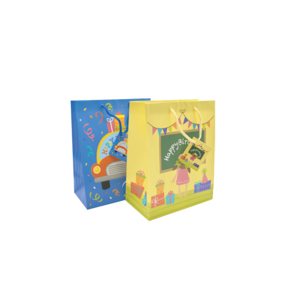 Bolsas de Regalo de Papel, Tam. Medium, 18 cm x 22.5 cm, Cumpleaños Niños, 1 Und.
