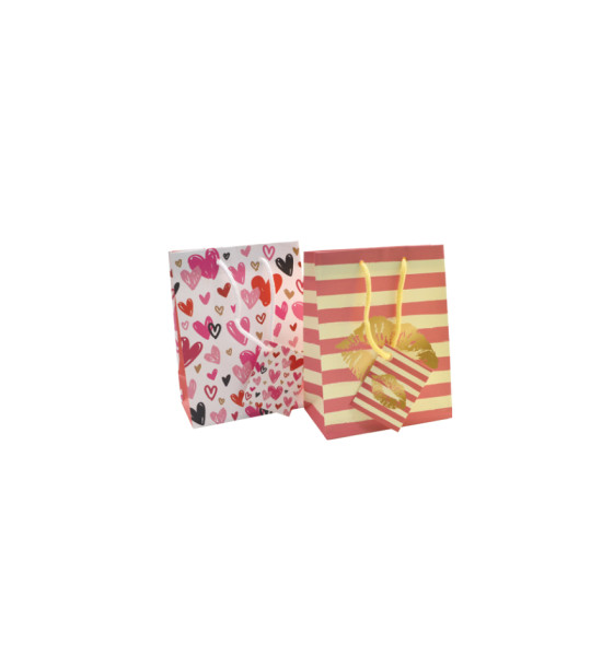 Bolsas de Regalo de Papel, Tam. Small, 11.3 cm x 14.4 cm, Hearts, Love, 1 Und.