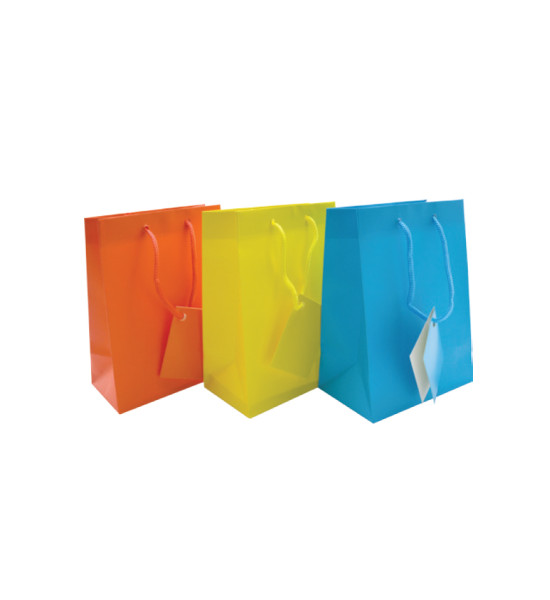 Bolsas de Regalo de Papel, Tam. Small, 11.3 cm x 14.4 cm, Colores Lisos, 1 Und.