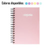 Cuaderno Doble Espiral Tapa Dura, Tam. A5 (5.75" x 8.75"), 5 Materiales, 150 hojas (300 pág.), Hojas Rayadas, Colores Básicos Surtidos