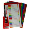 Separadores plásticos, Multicolor, Tam. A4, Letras A a la Z