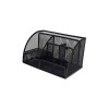 Organizador de Escritorio, Metálico, 7 Compartimentos, (13 cm Alto x 22 cm Ancho x 14 cm Prof.),  Negro, Unidad.