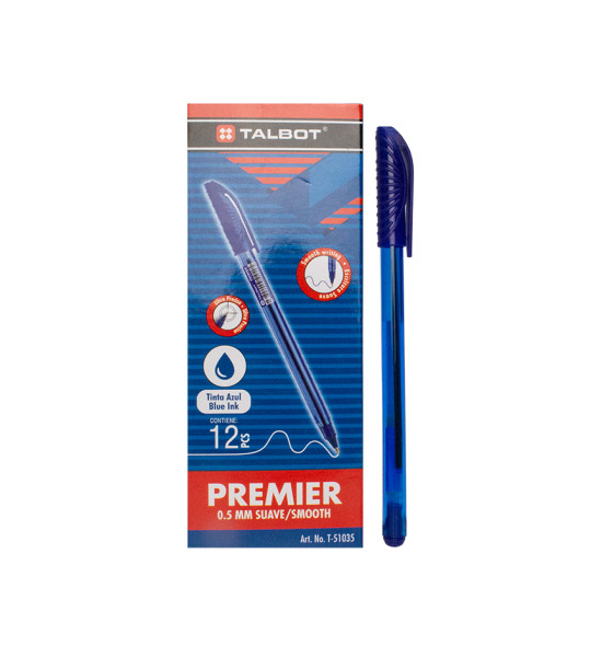 Bolígrafo, Premier, Punta  0.5 mm, Azul, Caja x 12 Unds.