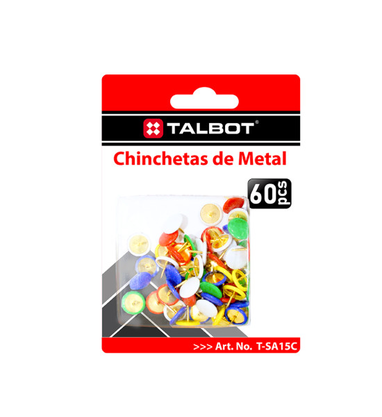 Chinchetas, Tipo Metal Plano, Blister x 60 Unds.