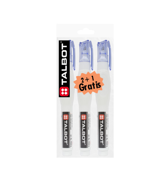 Corrector Líquido, Tipo Lápiz, 11 mL, Pack x 3 Unds.