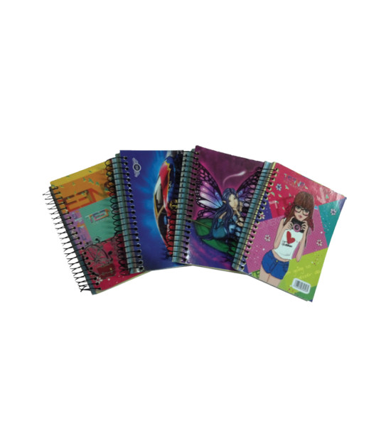 Cuaderno Espiral, Mini Master, Tam. A6 (4" x 5 1/2"), 5 Materias, 125 hojas (250 pág.), Hojas Rayadas, Tapas con Diseños Surtidos