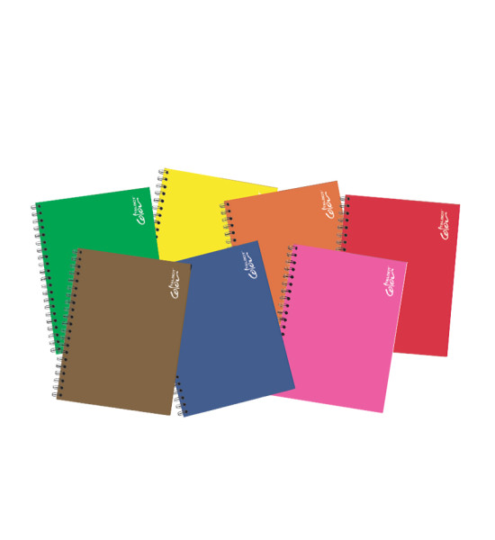 Cuaderno Espiral Tapa Dura, Tam. Carta (8.5" x 11"), 6 Materias, 150 hojas (300 pág.), Hojas Rayadas, Tapas con Colores Surtidos