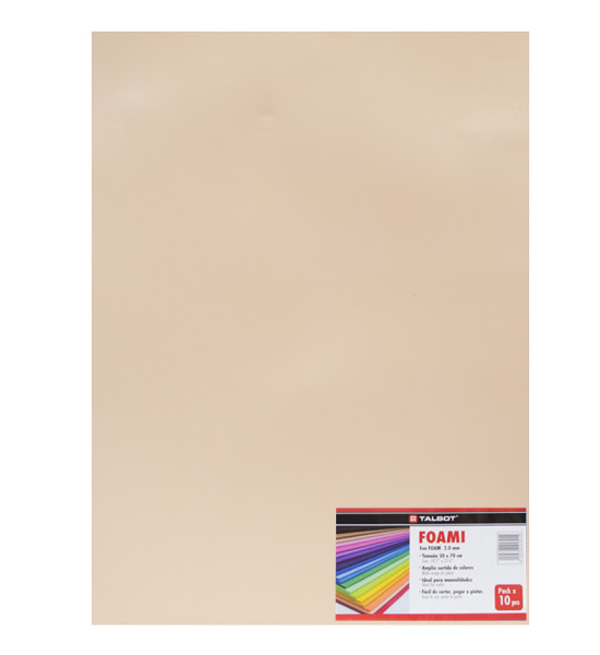 Foami Estándar, Tam. 50 cm x 70 cm (19.6 x 27.5 inch), 2 mm, Pack x 10 h. Crema
