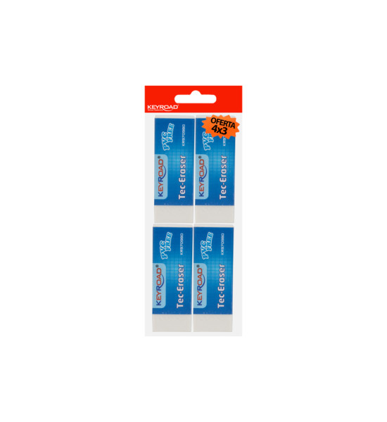 Borrador, Tec-Eraser (61x22x12 mm), Pack x 4 Unds
