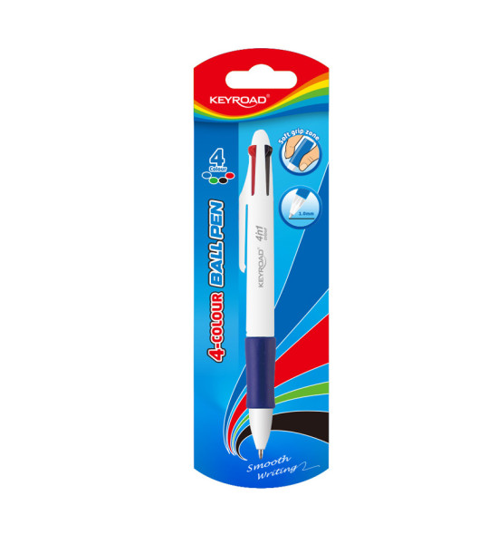 Bolígrafos, 4 in 1, cuatro colores, Blister x 1 Und.