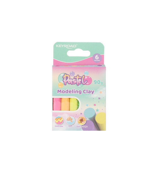 Plastilina, Pastel, Caja x 6 Colores x 15 g. c.u. Col. Surt.