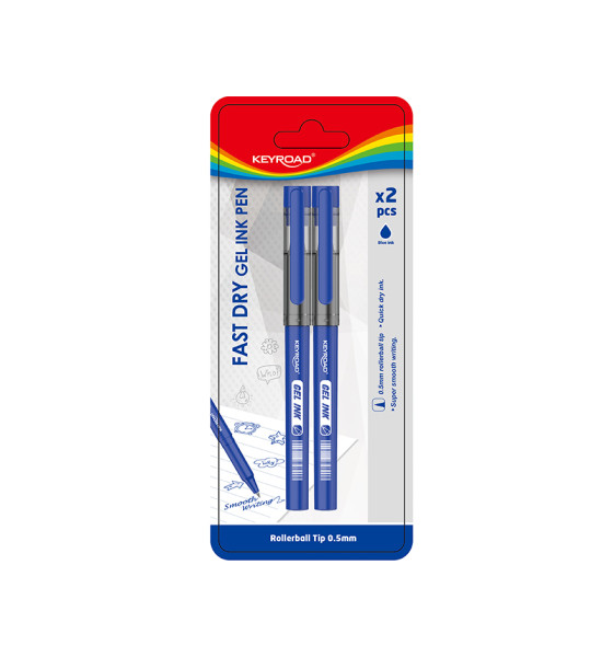 Bolígrafos, Gel, 0.5 mm, Blister x 2 Azul