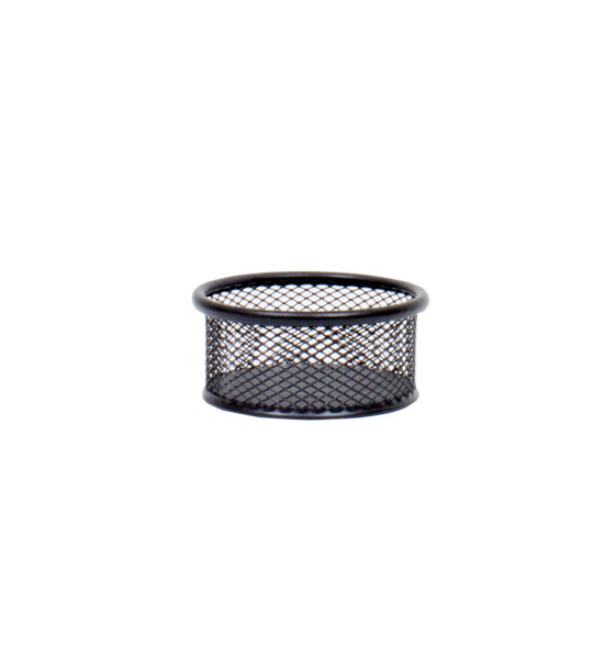 Porta Clips, Metálico, Circular, (4 cm Alto x 8.5 cm Ancho x 8.5 cm Prof), Negro, Unidad