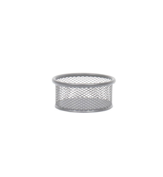Porta Clips, Metálico, Circular, (4 cm Alto x 8.5 cm Ancho x 8.5 cm Prof),  Plateado, Unidad