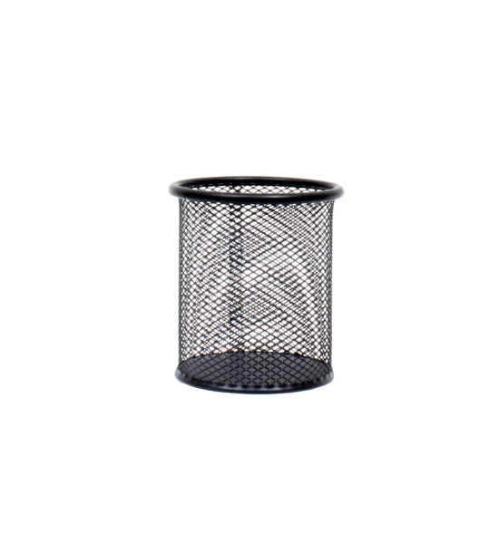 Porta Lápices, Metálico, Circular, (9.5 cm Alto x 8.5 cm Ancho x 8.5 cm Prof),  Negro, Unidad