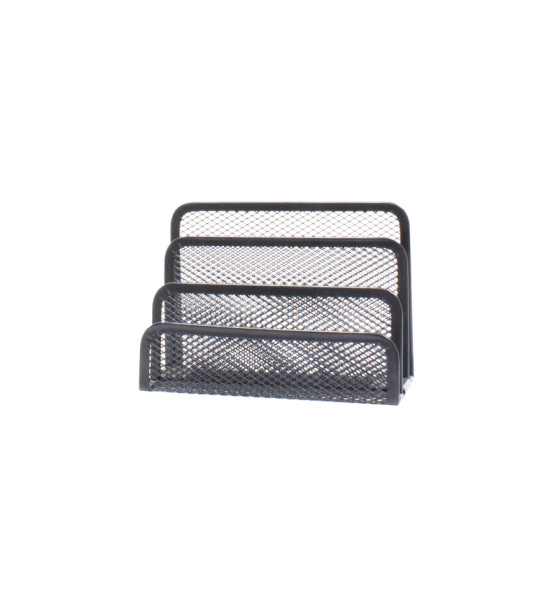 Organizador de Sobres, Metálico, 3 Compartimentos, (13.5 cm Alto x 17.5 cm Ancho x 8 cm Prof), Negro. Unidad