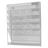 Organizador de Pared, Metálico, 5 Compartimentos, (40.5 cm Alto x 32.5 cm Ancho x 10 cm Prof.), Plateado, 1 Und.