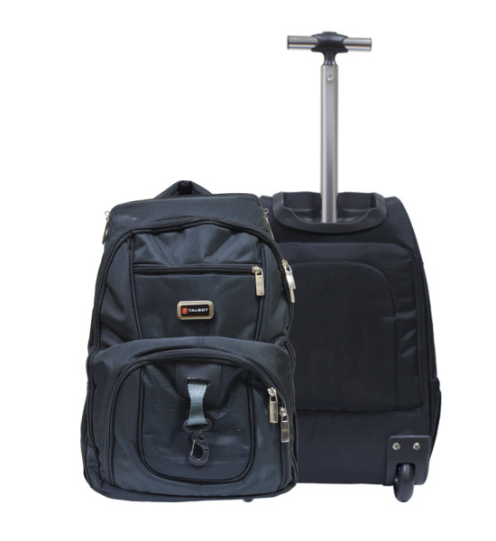Mochila para Laptop con Ruedas (Trolley), Nylon Reforzado, 18", Negro. Unidad