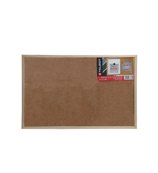 Pizarra de Corcho, 40 cm x 60 cm (16" x 24"), Marco de Madera, Unidad.