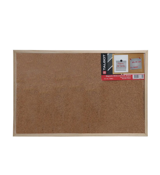 Pizarra de Corcho, 60 cm x 91 cm (24" x 36"), Marco de Madera, Unidad.