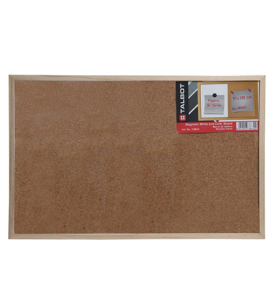 Pizarra de Corcho, 91 cm x 122 cm (36" x 48"), Marco de Madera, Unidad.