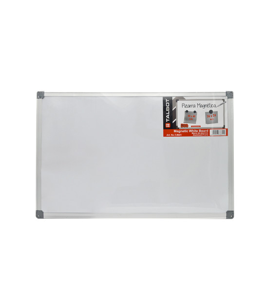 Pizarra Blanca, Magnética, 40 cm x 60 cm (16" x 24"), Marco de Aluminio, Unidad. 