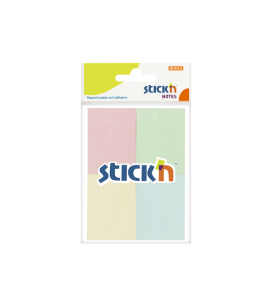 Notas Adhesivas, Pastel, (4 colores) 1.5" x 2" (38 mm x 51 mm), Blister x 4 Blocks, 50 h. x Block