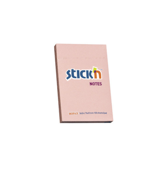 Notas Adhesivas, Rosado Pastel, 3" x 2" (76 mm x 51 mm), Block x 100 h.