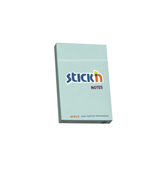 Notas Adhesivas, Azul Pastel, 3" x 2" (76 mm x 51 mm), Block x 100 h.